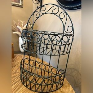 Wall pocket basket green double basket for faux greenery- measurements i…